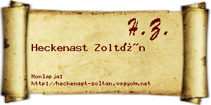 Heckenast Zoltán névjegykártya